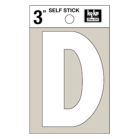 Hy-Ko 3In White Vinyl Letter D, 10PK A30514